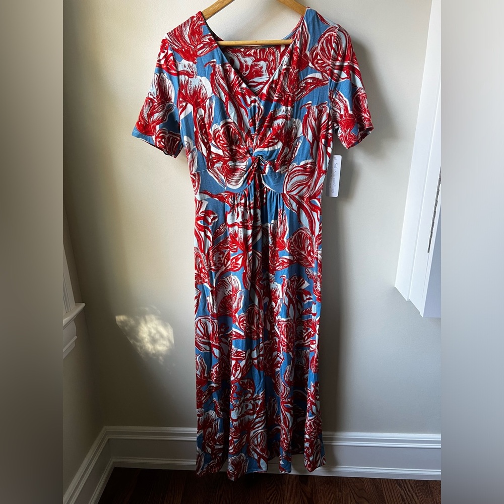 NWT SOFT SURROUNDINGS Spritzer‎ Dress Maxi Floral Stretchy Romantic Feminine S